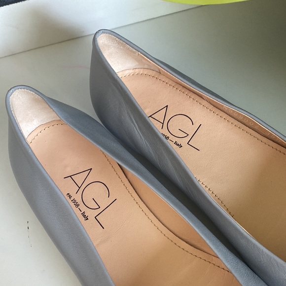 AGL 💙🤍leather Python Snake print Mika cap toe Ballet Flats 💙🤍Size 35.5 - Picture 13 of 16